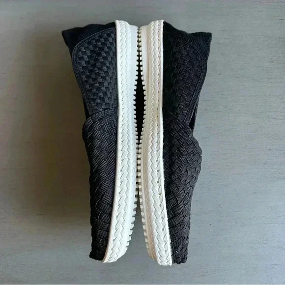 BM Bernie Mev. Woven Loafer Slip On Size 40 US 9 Black Flat Comfort White Sole - Picture 6 of 11